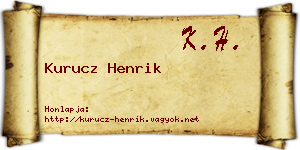 Kurucz Henrik névjegykártya